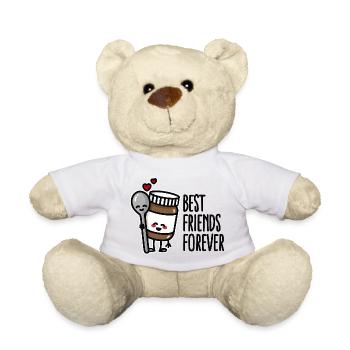 Best friends forever chocolate spread / spoon BFF - Nounours - blanc - Devant