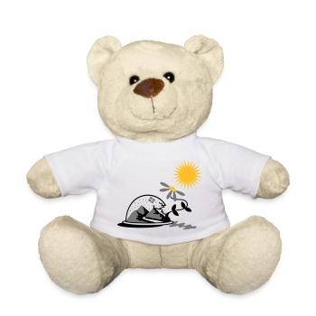 Schneekugel mit Sonnenblume und Sonne - Teddy - Weiß - Vorne