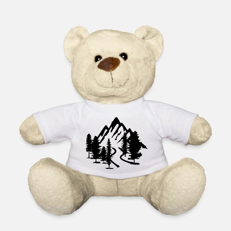 Berg, Wald und Straße - Teddy - Weiß