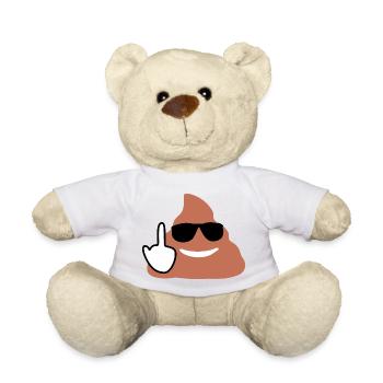 Shit Emoji & Finger - Teddy - Weiß - Vorne
