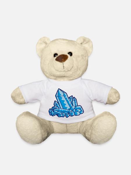 Cristal gemme bleu - Nounours - blanc