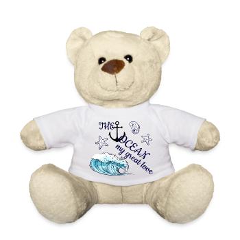 I love the sea - maritime design - Teddy Bear - white - Front