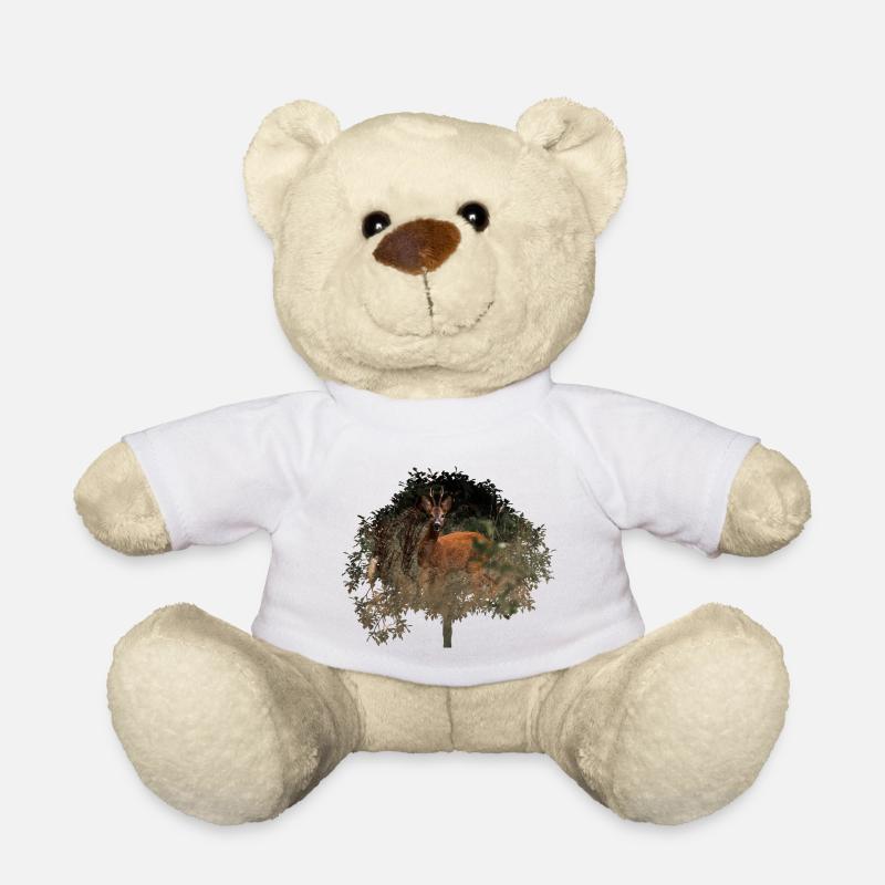 wunderschöner Rehbock im Wald - Teddy - Weiß