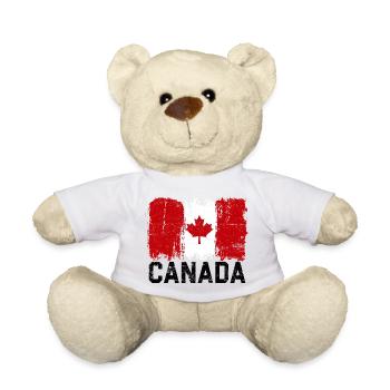 Grunge-Kanada-Flagge Ahornblatt-Kunst - Teddy - Weiß - Vorne