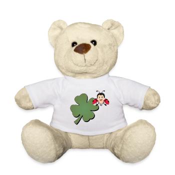 Kleeblatt mit Ladybug (Marienkäfer) - Teddy - Weiß - Vorne