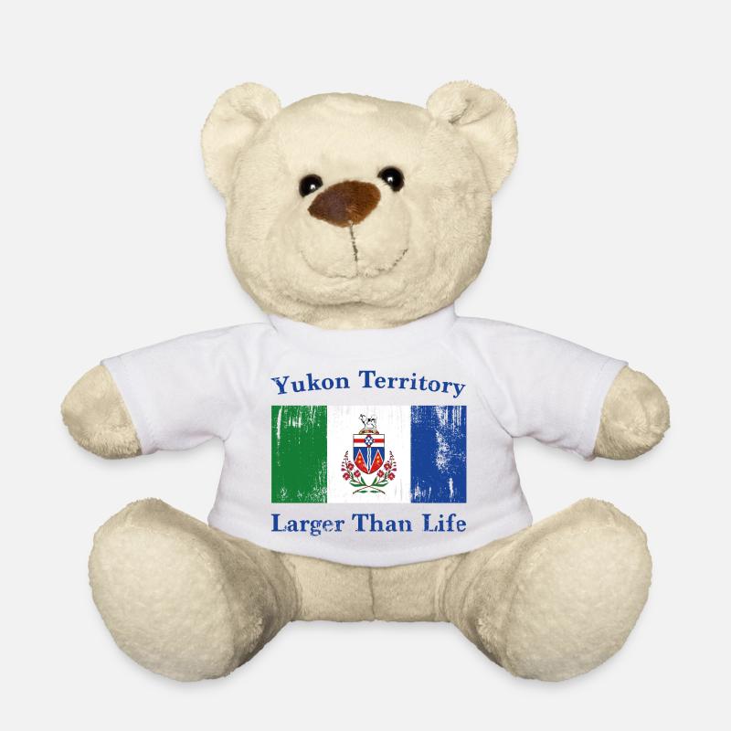 Yukon Flag - Larger Than Life - Teddy Bear - white