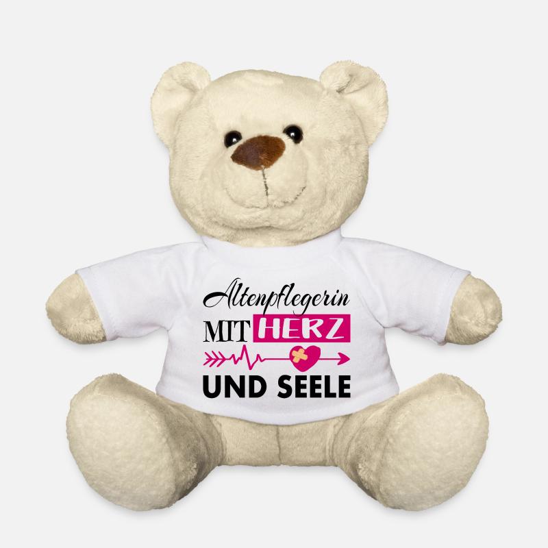 Altenpflegerin mit Herz und Seele - Teddy - Weiß