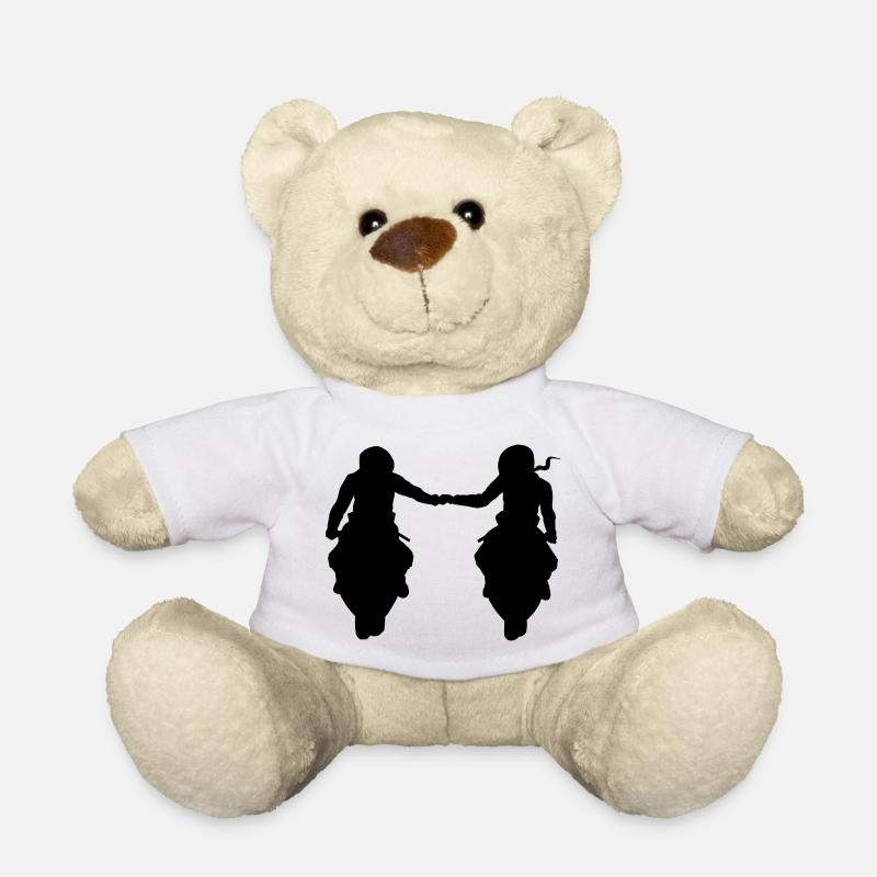 Bikercouple Supersportler Paar Pärchen Motorrad - Teddy - Weiß