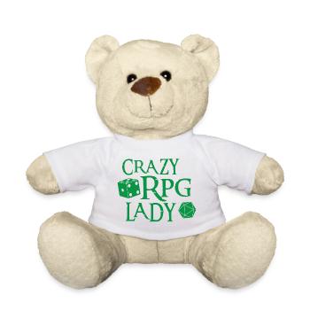 Crazy RPG lady with dice - Teddy Bear - white - Front
