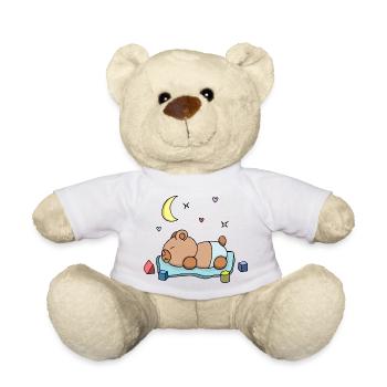 ours en peluche garçon garçon dormir bleu dessin mignon - Nounours - blanc - Devant