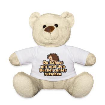Du kannst mir mal den Buckel runter rutschen - Teddy - Weiß - Vorne