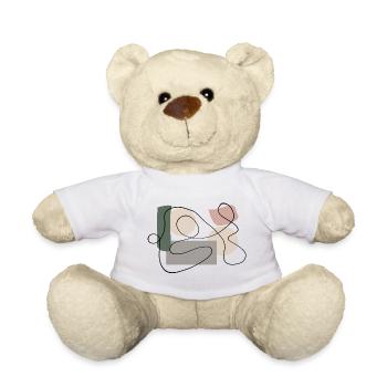 Line Art Shapes - Teddy Bear - white - Front
