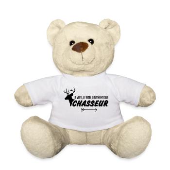 Le vrai le bon l'authentique chasseur - Nounours - blanc - Devant