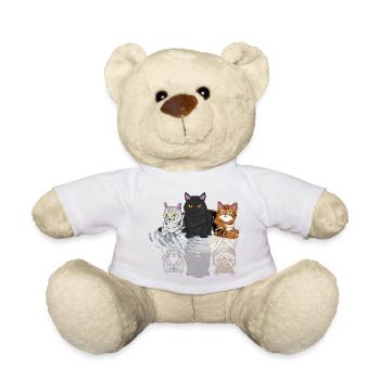 Katzen Reflexion Spiegel Gepard Tiger Kostüm - Teddy - Weiß - Vorne