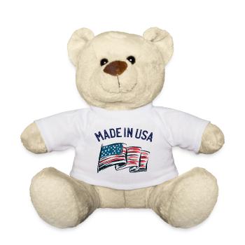 Made in USA États-Unis États-Unis drapeau américain - Nounours - blanc - Devant