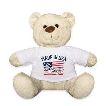 Made in USA États-Unis États-Unis drapeau américain - Nounours - blanc - Devant