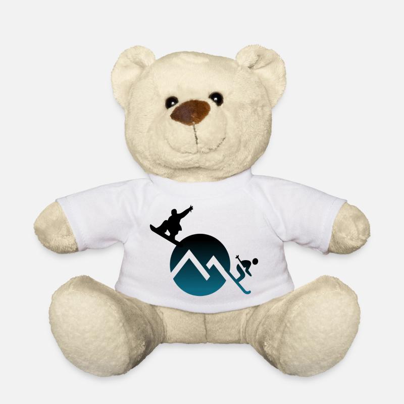 Between snow and skiing - Teddy Bear - white