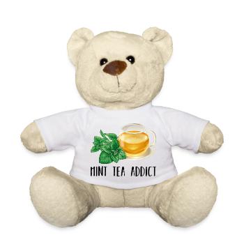 Mint Tea Addict Accro Thé à la menthe Cadeau thé - Nounours - blanc - Devant