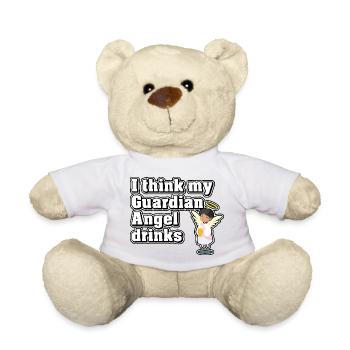 Je crois que mon ange gardien boit - Nounours - blanc - Devant