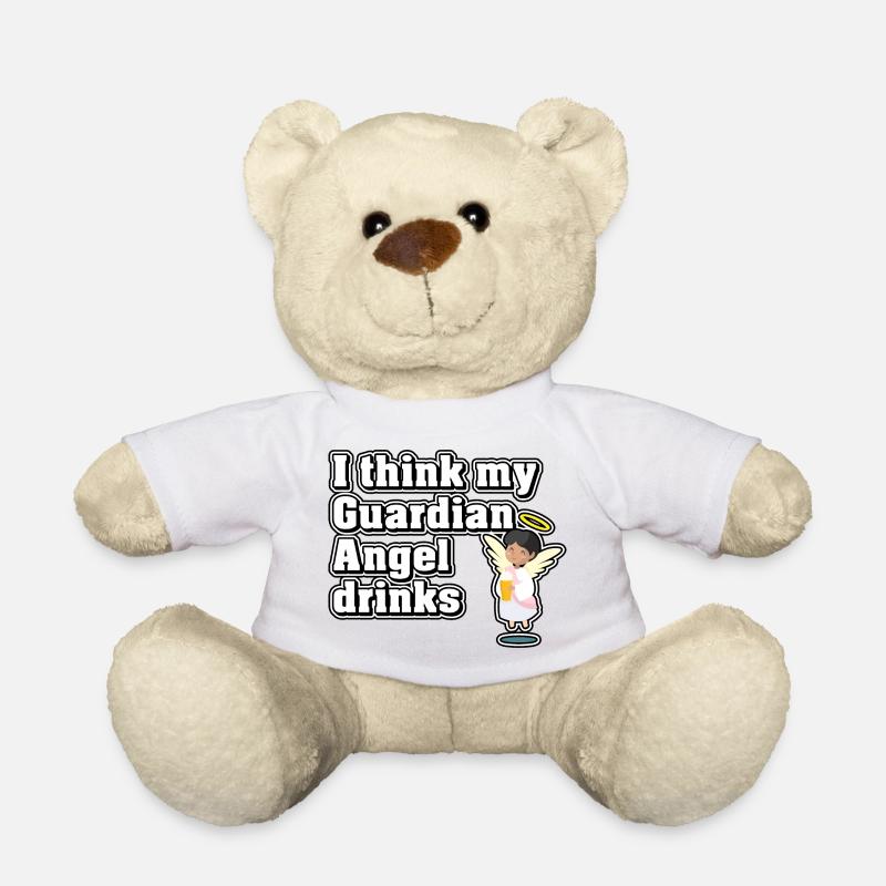 Ich glaube, mein Schutzengel trinkt - Teddy - Weiß