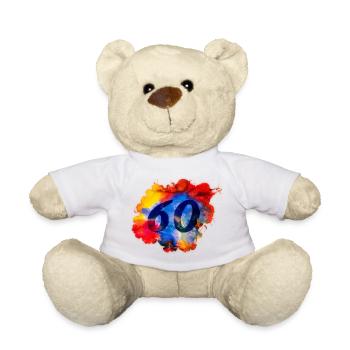 60e anniversaire - Aquarelle - Nounours - blanc - Devant
