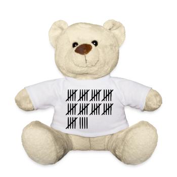 49 birthday tally sheet - 49 years old - Teddy Bear - white - Front