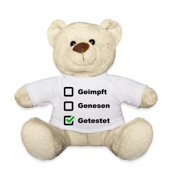 Geimpft Genesen Getestet 3G Regeln Deutschland AHA - Teddy - Weiß - Vorne