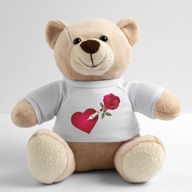 Flèche fléchette avec rose et cœur comme cible Nounours