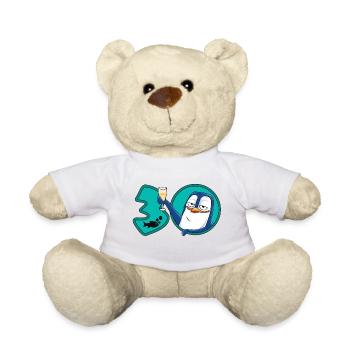 30 Jahre Geburtstag Jubiläum Pinguin - Teddy - Weiß - Vorne