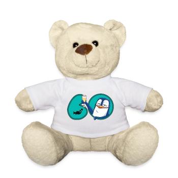 60 Years Anniversary Penguin - Teddy Bear - white - Front