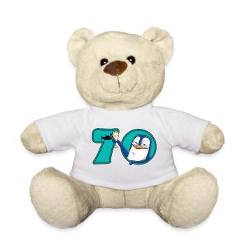 70 Years Anniversary Penguin - Teddy Bear - white - Front