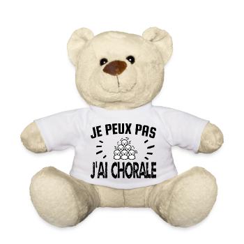 je peux pas j'ai chorale - Nounours - blanc - Devant