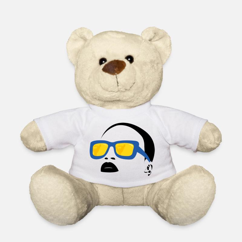 Beach and Sunglasses Design - Teddy Bear - white