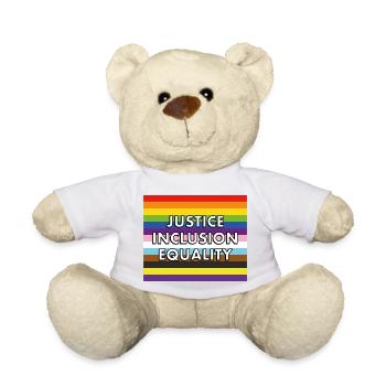 Gerechtigkeit Inklusion Gleichheit Pride Marsch - Teddy - Weiß - Vorne