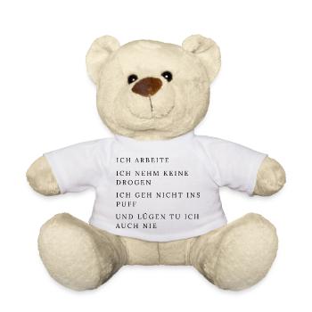 ich arbeite...lustige Sprüche für Männer, Geschenk - Teddy - Weiß - Vorne