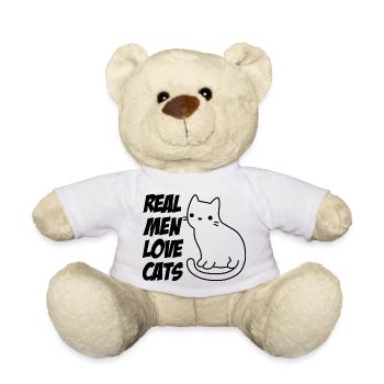 Les vrais hommes aiment les chats - Nounours - blanc - Devant