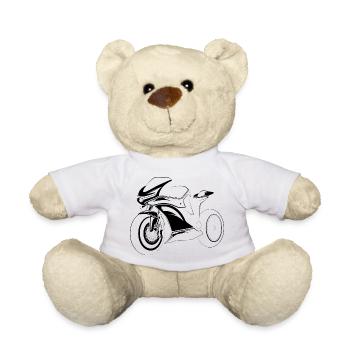 Motorcycle Illustration Icon Graphic Icon Logo - Teddy Bear - white - Front