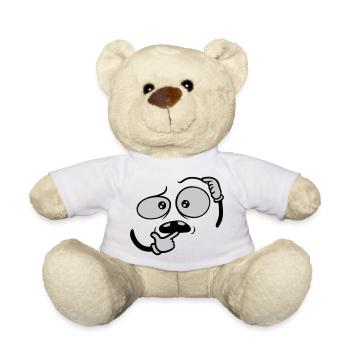 Hand gesture skeptical face - Teddy Bear - white - Front