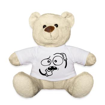 Doubtful Hand Gesture Face - Teddy Bear - white - Front