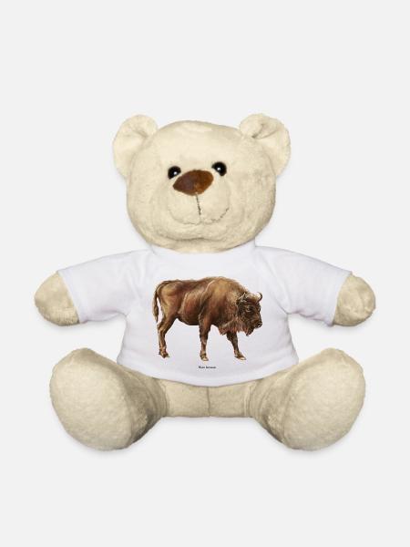 Bison d’europe - Nounours - blanc