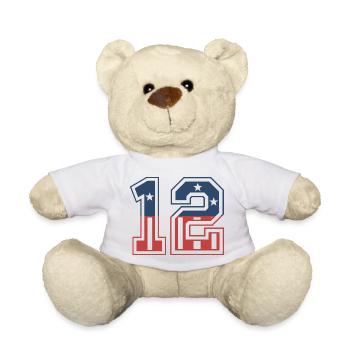 Numéro 12 États-Unis - Nounours - blanc - Devant