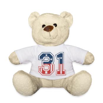 Number 31 USA - Teddy Bear - white - Front