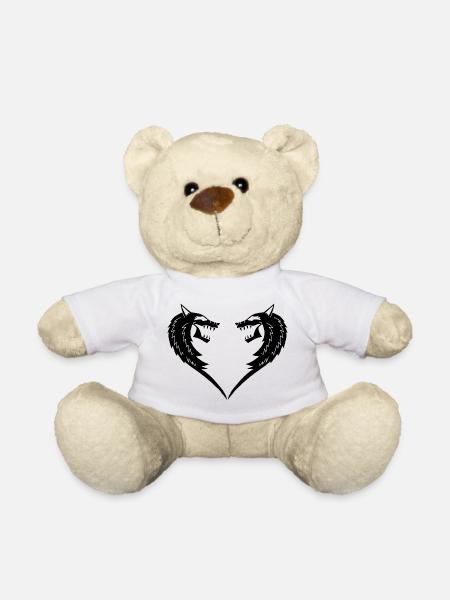 Coeur de loup noir - Nounours - blanc