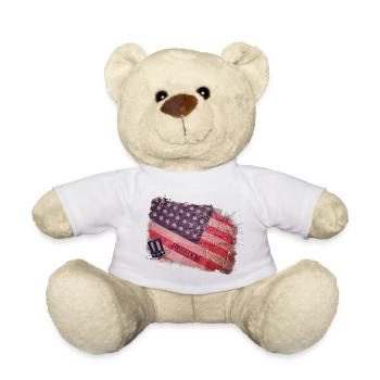 American Flag - Teddy Bear - white - Front
