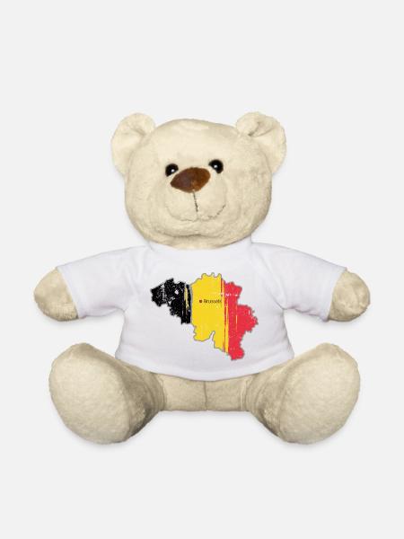 Belgische Vlaggenkaart van Brussel - Teddy - wit