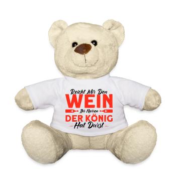 Wein Weinliebhaber Weintrinker Weinfest Geschenk - Teddy - Weiß - Vorne