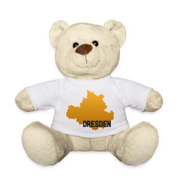 Dresden - Karte - Umriss - Sachsen - Teddy - Weiß - Vorne