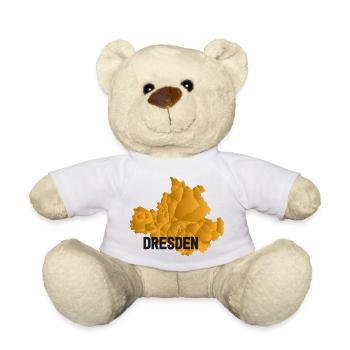 Dresden - Karte - Umriss - Sachsen - Teddy - Weiß - Vorne