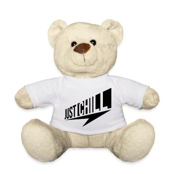 Just Chill Text Logo - Teddy Bear - white - Front