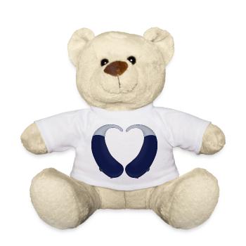 Heart and Hearing Aid - Teddy Bear - white - Front